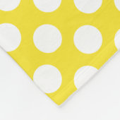 Monogram Yellow White Trendy Fun Polka Dot Pattern Fleecedecke (Ecke)