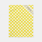Monogram Yellow White Trendy Fun Polka Dot Pattern Fleecedecke (Vorderseite)