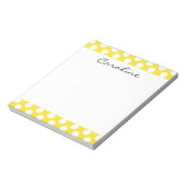 Monogram Yellow White Trendy Fun Polka Dot Pattern Notizblock (Rotiert)