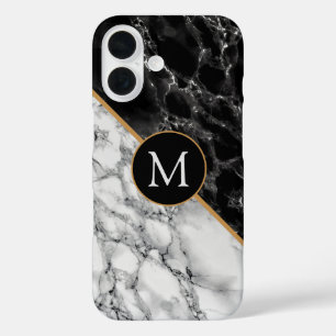 Monogram Your Letter iPhone Case-Marble 16 Hülle