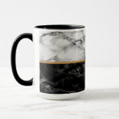 Monogram Your Letter Schwarz-weiß Marble Tasse Ges (Links)