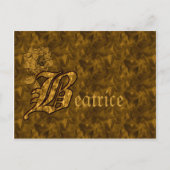 Monogram Your name Initial B Gold Peony Postcard Postkarte (Vorderseite)
