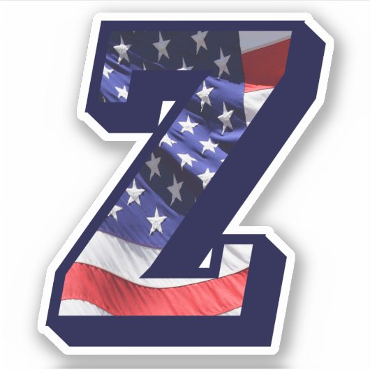 Monogram Z American Flag Letter Z Initial USA Aufkleber (Vorderseite)