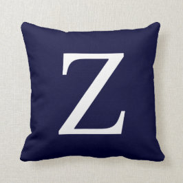 Monogram Z auf Navy Blue Kissen