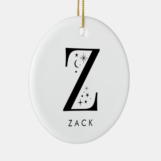 Monogram Z Celestie Name Keramik Ornament (Rechts)