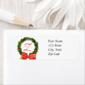 Monogram Z Christmas Rücksendeadressen-Aufkleber (Insitu)