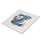 Monogram 'Z' dekoratives Blumendesign Fliese (Seite)