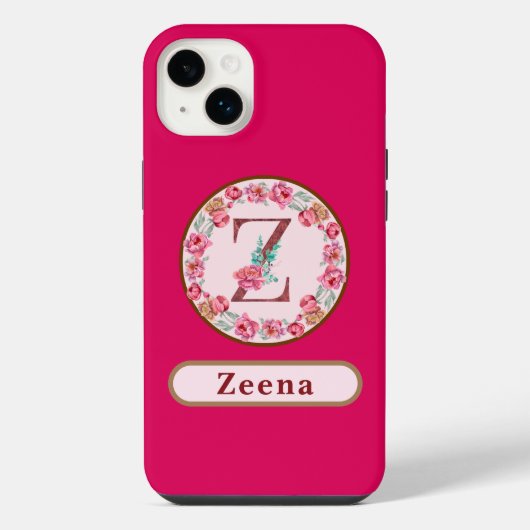Monogram Z Floral Custom Case-Mate iPhone Case Hülle (Rückseite)