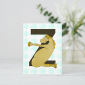 Monogram Z Funny Pony Customized Postkarte (Stehend Vorderseite)