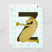Monogram Z Funny Pony Customized Postkarte (Vorne/Hinten)