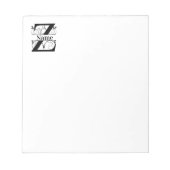 Monogram Z Initial Stationary Desk Notepad Notizblock (Vorderseite)