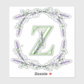 Monogram Z Lavender Eucalyptus Aufkleber (Blatt)