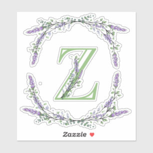 Monogram Z Lavender Eucalyptus Aufkleber
