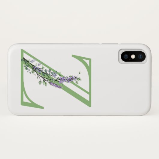 Monogram Z Lavender Eucalyptus Case-Mate iPhone Hülle (Rückseite (Horizontal))
