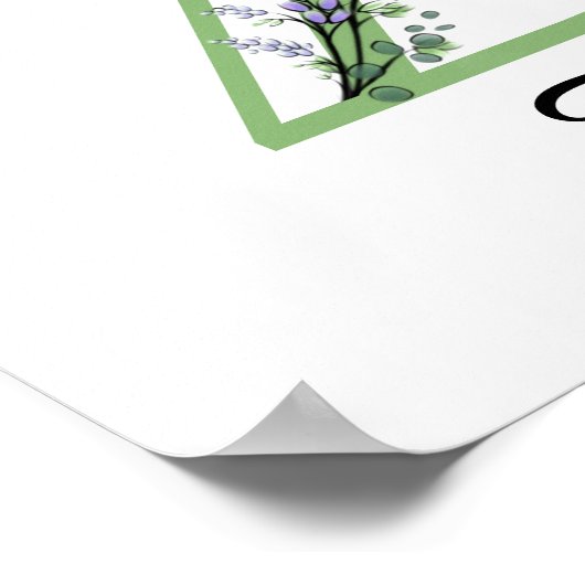 Monogram Z Lavender Eucalyptus Kinderzimmer Poster (Ecke)