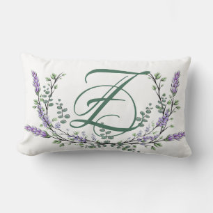 Monogram Z Lavender Eucalyptus Lendenkissen