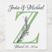 Monogram Z Lavender Eucalyptus Weinetikett (Einzelnes Label)
