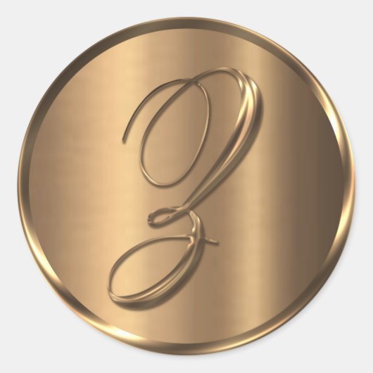 Monogram Z NONMETALLIC Bronze Umschlag Aufkleber (Vorderseite)