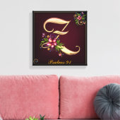 Monogram Z Premium Wrapped Canvas (Gloss) Leinwanddruck (Insitu (Wohnzimmer))