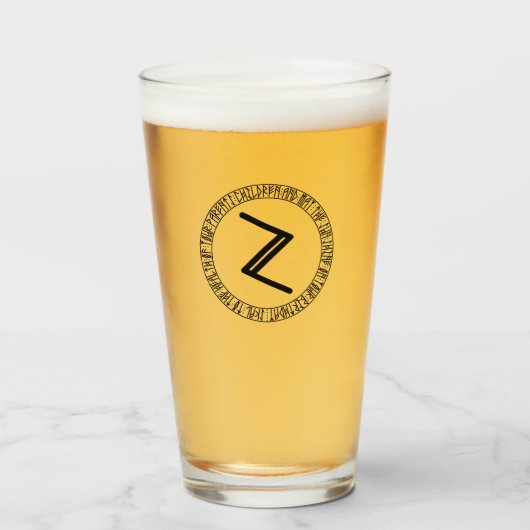 Monogram Z - Viking Style - Pint Glass Glas (Vorne (Gefüllt))