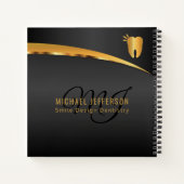Monogram Zahnbüro - Schwarz und Gold Notizblock (Rückseite)