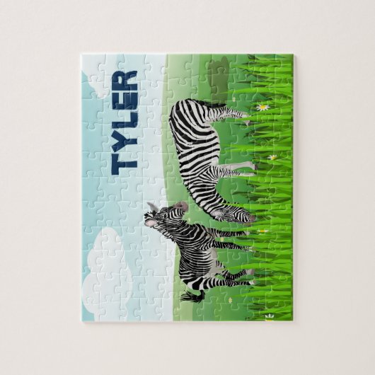 Monogram Zebra Animal Jigsaw Puzzle for Kids (Vertikal)