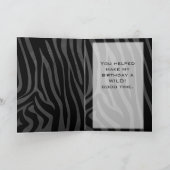Monogram Zebra Black und Grau Karte (Innenseite)