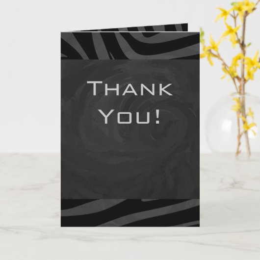 Monogram Zebra Black und Grau Karte (Gelbe Blume)