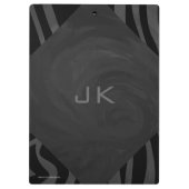 Monogram Zebra Black und Grau Klemmbrett (Rückseite)