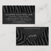 Monogram Zebra Black und Grau Visitenkarte (Vorne/Hinten)
