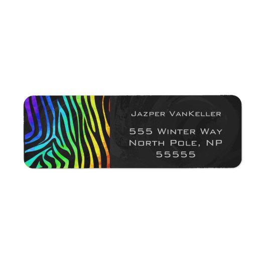 Monogram Zebra Black und Regenbogen Print (Vorne)