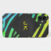 Monogram Zebra Black und Regenbogen Print Case-Mate iPhone Hülle (Rückseite (Horizontal))