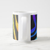 Monogram Zebra Black und Regenbogen Print Jumbo-Tasse (Rückseite)