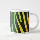 Monogram Zebra Black und Regenbogen Print Jumbo-Tasse (Rechts)