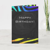 Monogram Zebra Black und Regenbogen Print Karte (Vorderseite)