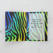 Monogram Zebra Black und Regenbogen Print Karte (Innenseite)