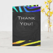 Monogram Zebra Black und Regenbogen Print Karte (Gelbe Blume)