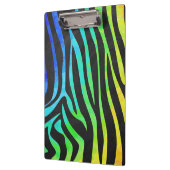 Monogram Zebra Black und Regenbogen Print Klemmbrett (Links)