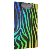 Monogram Zebra Black und Regenbogen Print Klemmbrett (Rechts)