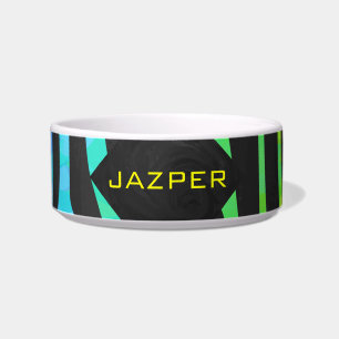Monogram Zebra Black und Regenbogen Print Napf