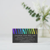 Monogram Zebra Black und Regenbogen Print Visitenkarte (Stehend Vorderseite)