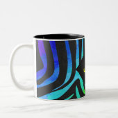 Monogram Zebra Black und Regenbogen Print Zweifarbige Tasse (Links)