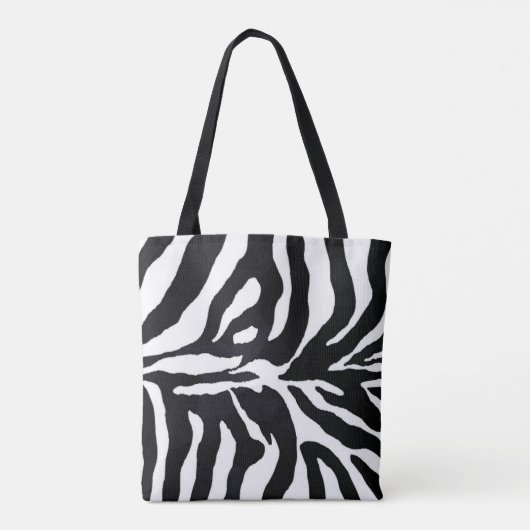 Monogram Zebra Muster mit Ledertrimm Totbeutel Tasche (Rückseite)