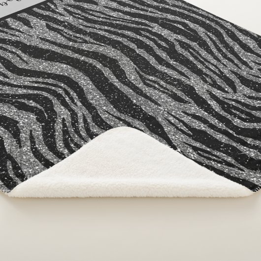 Monogram Zebra Print Black and Grau Silver Sherpadecke (3/4)