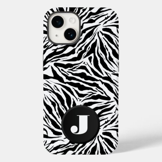 Monogram Zebra Print Case-Mate iPhone Hülle (Rückseite)