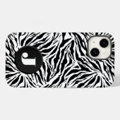 Monogram Zebra Print Case-Mate iPhone Hülle (Rückseite (Horizontal))