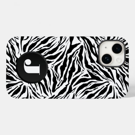 Monogram Zebra Print Case-Mate iPhone Hülle (Rückseite (Horizontal))