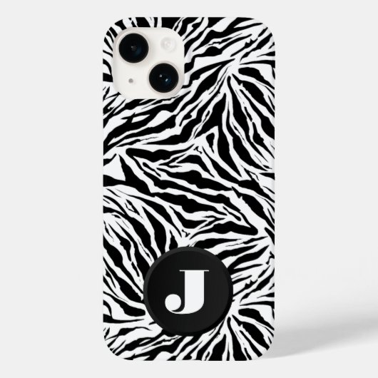 Monogram Zebra Print Case-Mate iPhone Hülle (Rückseite)
