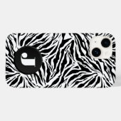 Monogram Zebra Print Case-Mate iPhone Hülle (Rückseite (Horizontal))