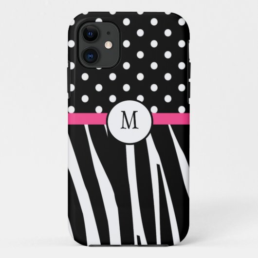 Monogram Zebra Print iPhone Case-Mate iPhone Hülle (Rückseite)